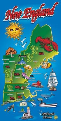 New England Map Towels 723160
