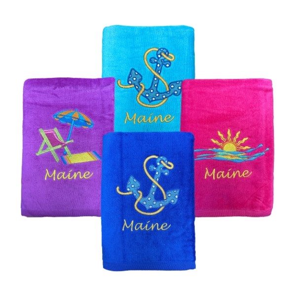 Maine Embroidered Bath Sheets