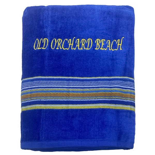 Old Orchard Beach Embroidered Velour Towels w/Stripes