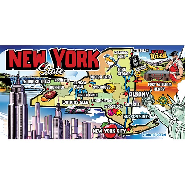 Map of NY State Towels