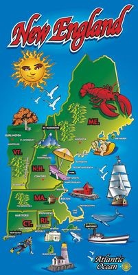 New England Map Towels 723160