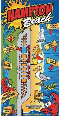 Hampton Beach Map Towels 740710