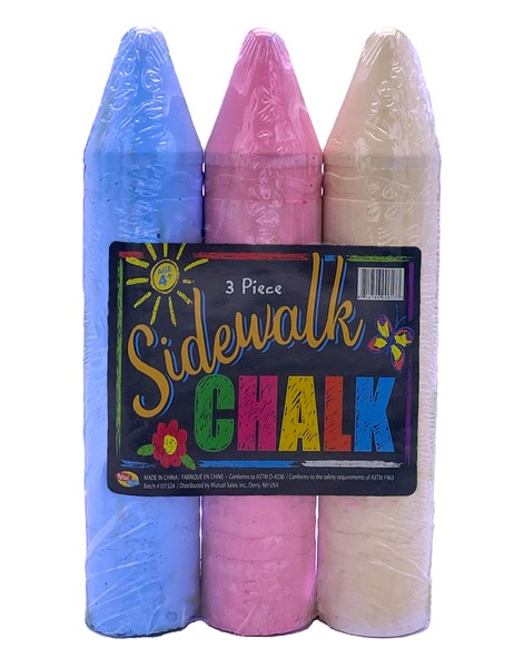 3pc Jumbo Sidewalk Chalk 747280