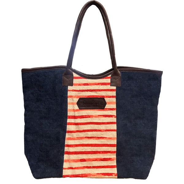 Wholesale Color Block Striped Tote Bag Wholesale Beach Bag