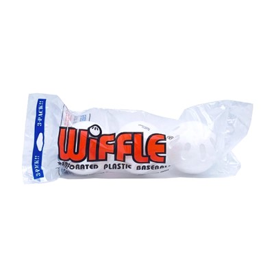 Wholesale 3 Pack Wiffle Baseballs - Perforated Plastic Backyard Baseball Balls
