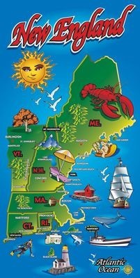 New England Map Towels