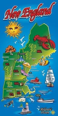 New England Map Towels