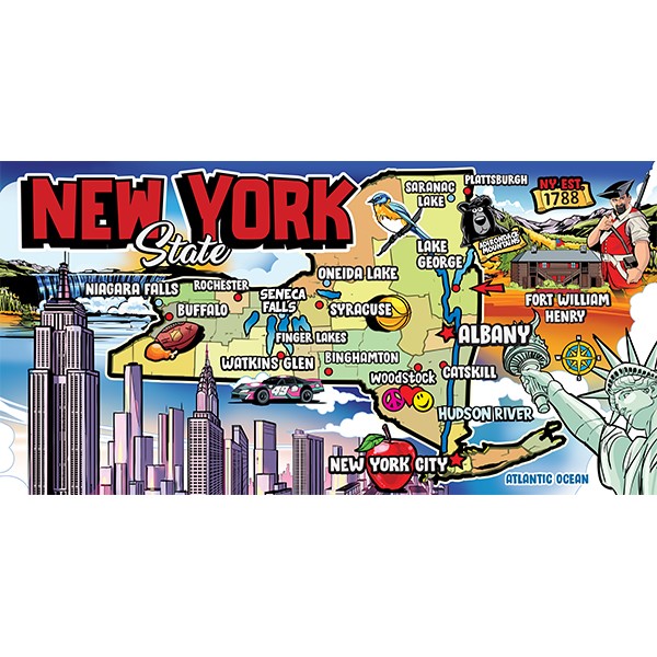New York State Map Towels